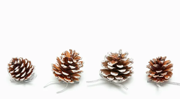Pinecone White Background Christmas Background Fir Cones — Stock Photo, Image