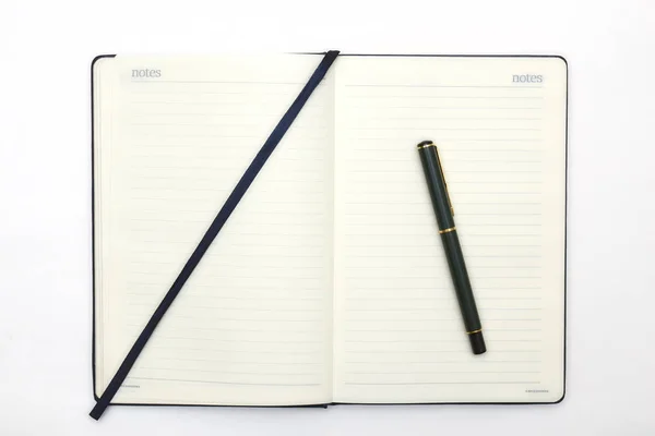 Notizbuch Und Bleistift Auf Weißem Hintergrund Abstrakter Hintergrund Zum Malen — Stockfoto