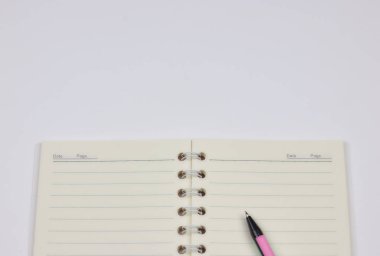 Okul, eğitim - kavramı bir tükenmez kalem yakın çekim ve kompozisyon bir kitap yeni akademik öğretim yılı arka planı hazırlıkları. Kopya alanı