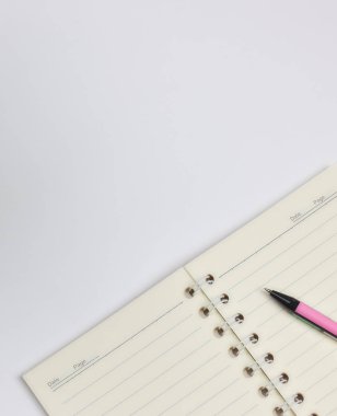 Okul, eğitim - kavramı bir tükenmez kalem yakın çekim ve kompozisyon bir kitap yeni akademik öğretim yılı arka planı hazırlıkları. Kopya alanı