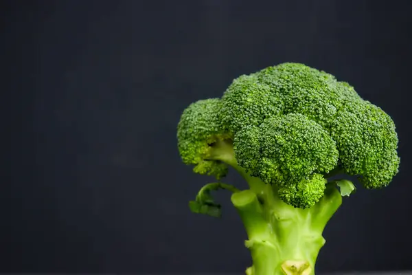 Two Heads Healthy Salad Fresh Green Broccoli Horizontal View Green — Stock Photo, Image