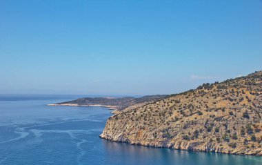 Sahil Thassos Adası, Yunan Adası güzel okyanus manzaraları.