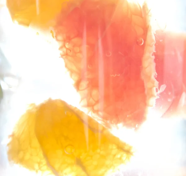 narenciye detoks içeceği. renkli tropikal ve narenciye bir bardak su dilimleri dilimlenmiş. Close.