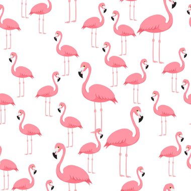 Pembe flamingo seamless modeli plaj sanat baskı duvar kağıdı