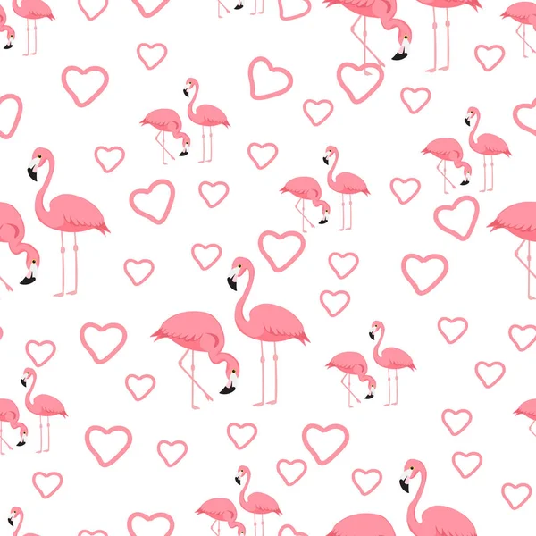 Tropik kuş Flamingo arka plan - Dikişsiz desen vektör