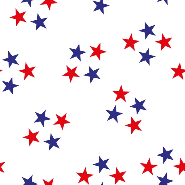 爱国红色 蓝色几何无缝模式 矢量图和美国的象征 美国国旗壁纸 独立日快乐的 — 图库矢量图片
