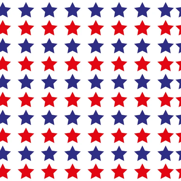 Patriotic Usa Seamless Pattern Vector Wallpaper Background White Red Blue — Stock Vector