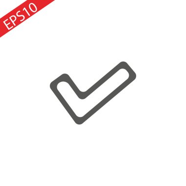 Kene simgesi basit kabul işareti vektör çizim onaylama