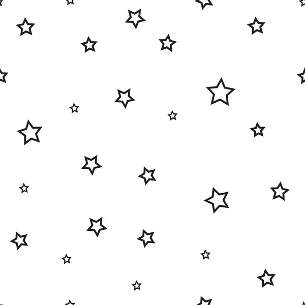 Звездный Бесшовный Шаблон Черно Белый Ретро Фон Хаотические Элементы Абстрактная — стоковый вектор