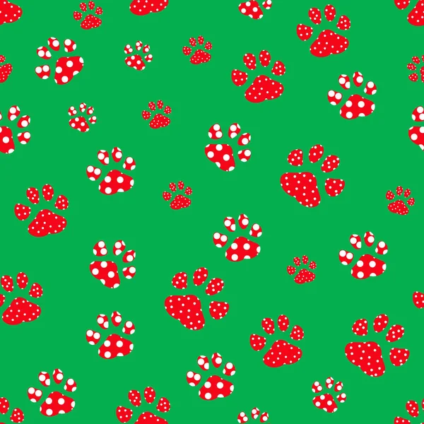 Рыжая Собачья Лапа Морщин Зеленом Бэкграунде Eps10 — стоковый вектор