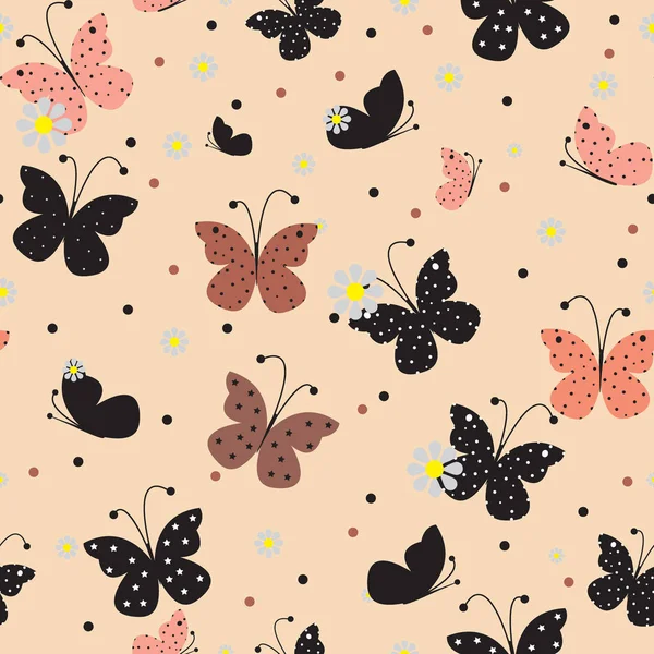 Kelebekler ile Seamless modeli. Vektör çizim Eps 10