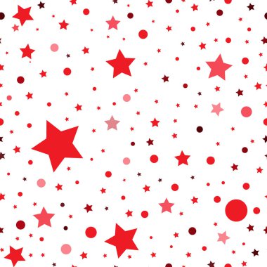 Kırmızı yıldızlar ile Seamless modeli. Suluboya yıldız elle çizilmiş. Yıldız Illustration. EPS 10
