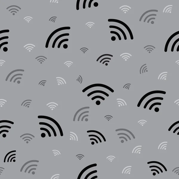 Signo Wifi Fondo Gris Sin Costuras Símbolo Zona Wifi Ilustración — Vector de stock