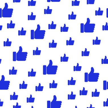 Seamless modeli. Simgesi mavi başparmak. Vektör çizim. EPS 10