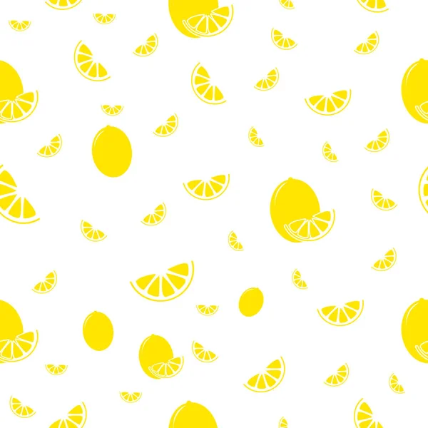 柠檬插图 墙纸面料无缝黄 Eps — 图库矢量图片