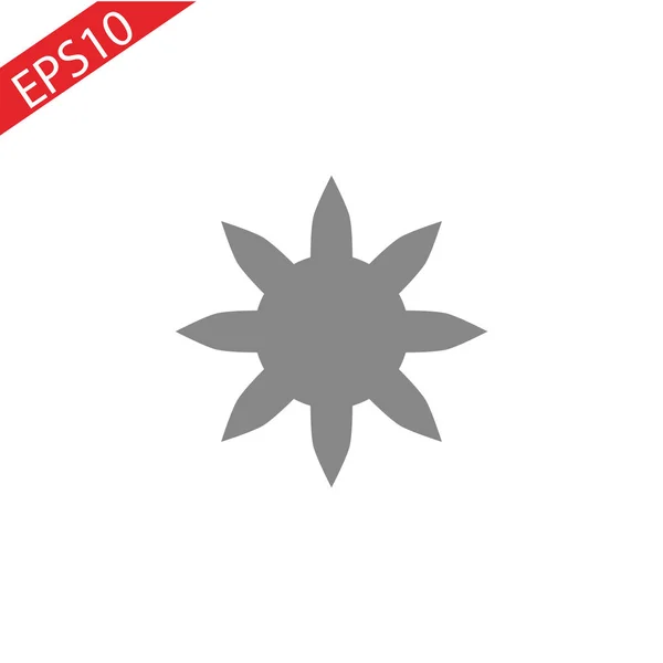Ikona Vektor Jednoduché Slunce Bílém Background Eps — Stockový vektor