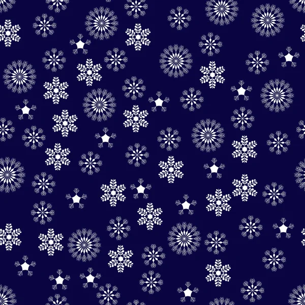 Beyaz kar taneleri seamless modeli siyah Noel background.eps 10 üzerinde