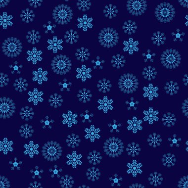 Kar taneleri seamless modeli. Mavi kar tanesi vektör xmas soyut background.eps 10
