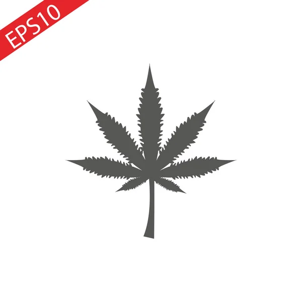 Esrar sembolü. Katı siyah marihuana yaprağı vektör simgesi. EPS 10.