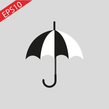Şemsiye simge vektör. Düz simgesi beyaz arka plan üzerinde izole. Vektör illustration.eps 10.