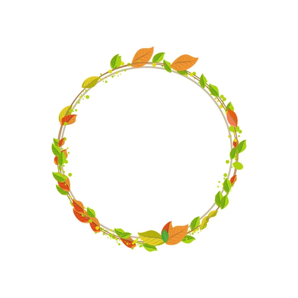 Autumn Frame Colorful Maple Leaves Vector Clip Art Eps — Stock Vector