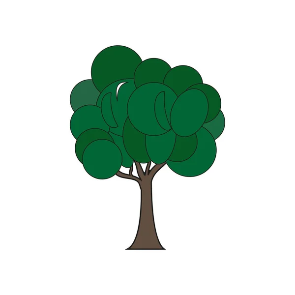绿色的平坦的树 Eps — 图库矢量图片