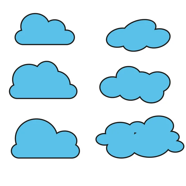 Nuage Bleu Sur Fond Blanc Illustration Vectorielle Eps — Image vectorielle