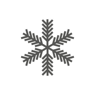 Kar tanesi simgesi. Noel ve kış tema. Beyaz background.eps 10 üzerinde basit düz siyah örnek.
