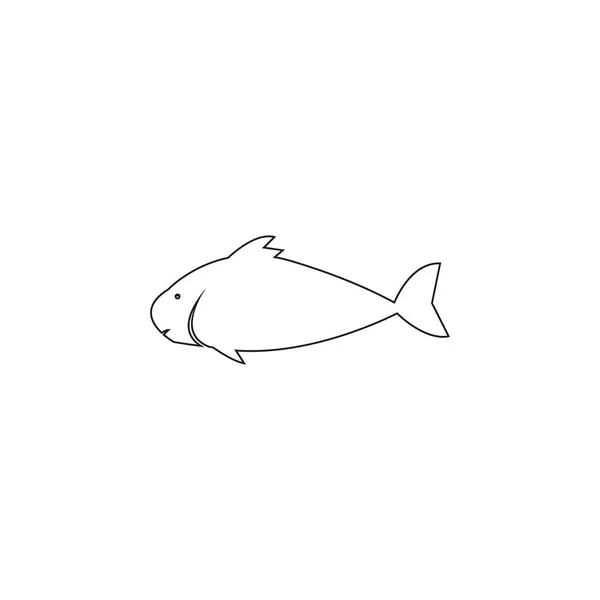 Fish Line Icon Outline Vector Sign Linear Pictogram Isolated White — Stock Vector