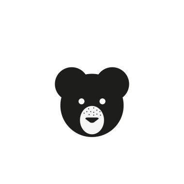 Ayı, çizgi film, boz maskot elle çizilmiş amblemi, vahşi hayvan t-shirt tasarım kafa. Vektör. EPS.10