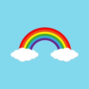 Renk Rainbow ile bulutlar degrade kafes, vektör çizim ile. EPS 10