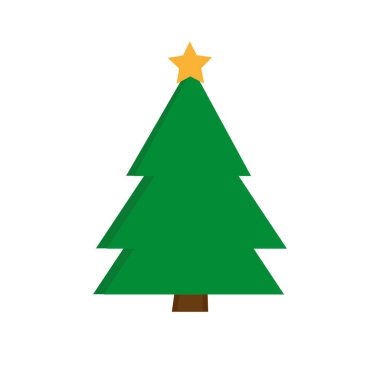 Noel ağacı simgesini, Xmas sembolü, anahat tasarım şablonu, vektör çizim. EPS 10