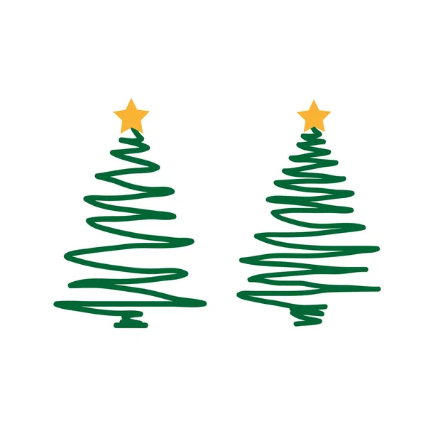 el Beyaz bir arka plan üzerinde Noel ağacı çekilmiş. EPS 10
