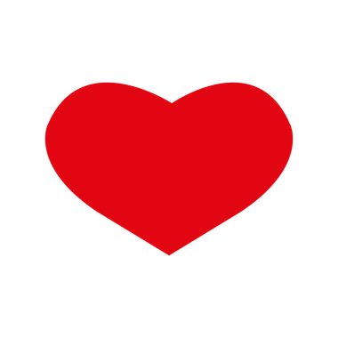 Kırmızı kalp simgesi, düz stil kalp simgesi, kalp simgesi için Sevgililer günü kartı. EPS 10