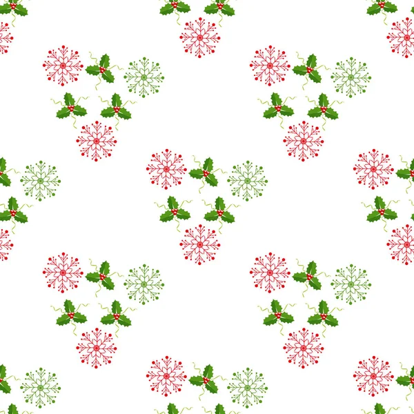Naadloze Sneeuwvlokken Patroon Achtergrond Voor Kerstmis Nieuwjaar Viering Vectorillustratie Eps — Stockvector