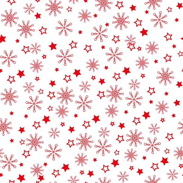 Pattern Red Snowflakes Light Background Snowflake Vector Pattern Vector Illustration — Stock Vector