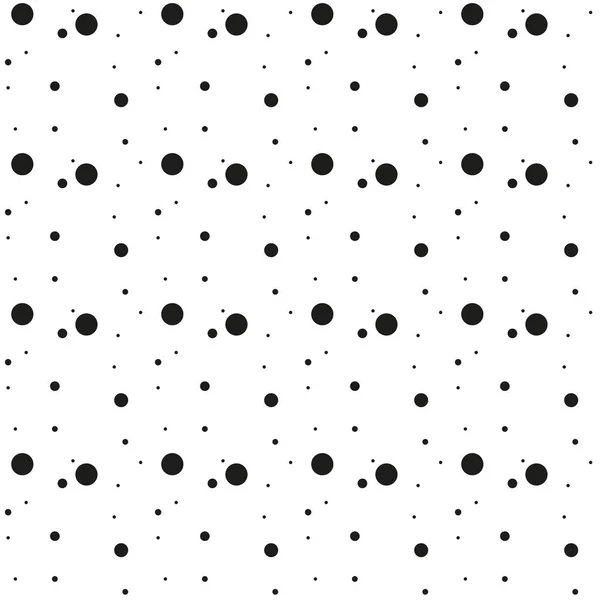 Noir Sur Blanc Petits Cercles Désordonnés Motif Sans Couture Style — Image vectorielle