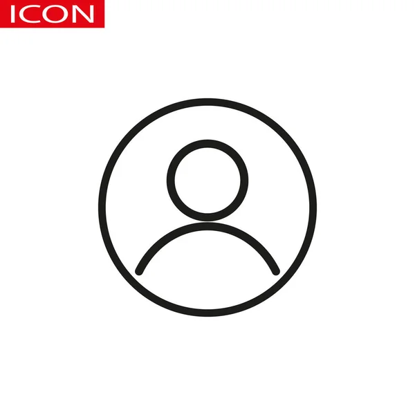 Usuario, cuenta circular icono de línea. Signo simple redondo. Estilo plano vector símbolo — Vector de stock