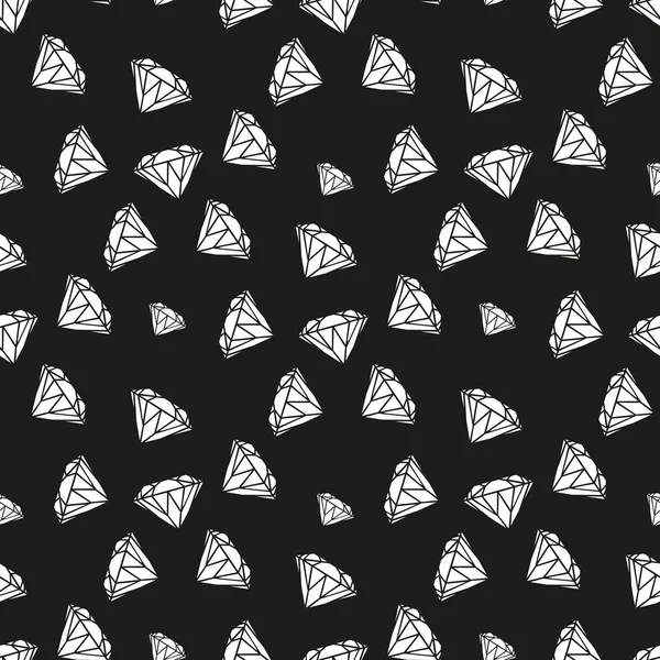 Diamonds seamless pattern. Vector pattern with diamonds. Seamless pattern can be used for wallpaper, pattern fills, web page background,surface textures and fabrics. Black and white design. — Stock Vector