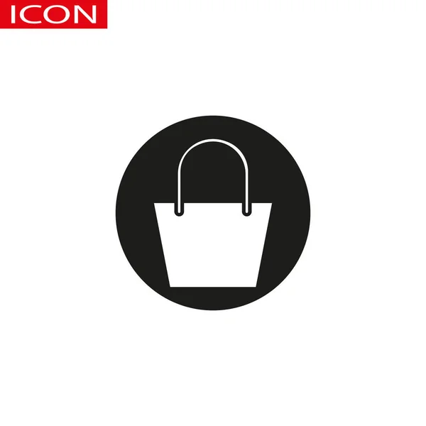 Icono Del Bolso Compras Vector Icono Icono Bolsa Compras Ilustración — Archivo Imágenes Vectoriales