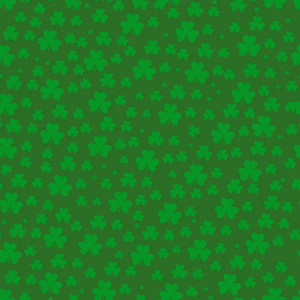 El trébol deja un patrón vectorial sin costuras. Fondo verde del Día de San Patricio. Shamrock fondo de pantalla — Archivo Imágenes Vectoriales
