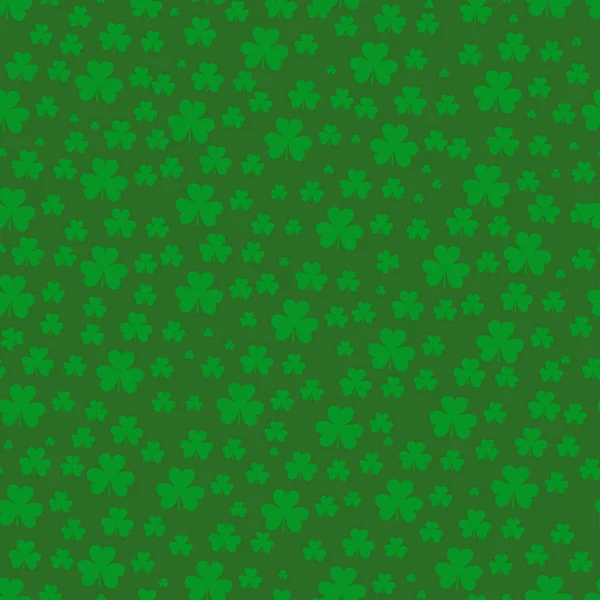 Trevo deixa padrão vetor sem costura. Dia de São Patrício fundo verde. Papel de parede Shamrock —  Vetores de Stock