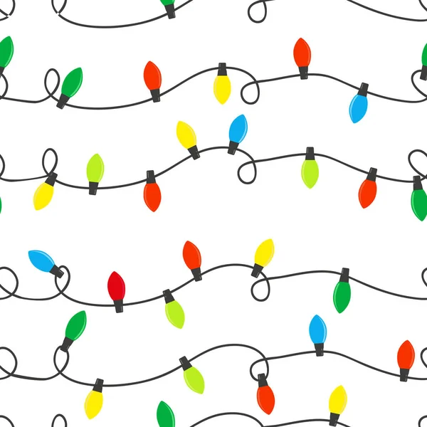 Noel ışıkları kesintisiz renkli Garland küme. Vektör