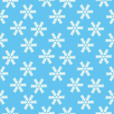 Gölgeler, ışık mavi arka plan üzerinde beyaz kar tanesi Noel seamless modeli