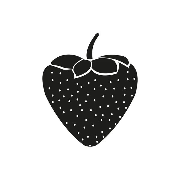 イチゴのフラット ベクトル。白で隔離エコ食品の碑文カラフルなベクトル図で赤いいちごベリー フラット アイコン. — ストックベクタ
