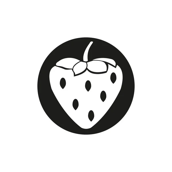 花园草莓水果或草莓平面颜色图标为食品应用程序和网站 Eps — 图库照片