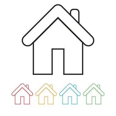 Anahat ev simgesini gri arka plan üzerinde izole. House piktogram. Satır ana simgesi web sitesi tasarımı, logo, app, UI. Düzenlenebilir inme. Vektör çizim, Eps10