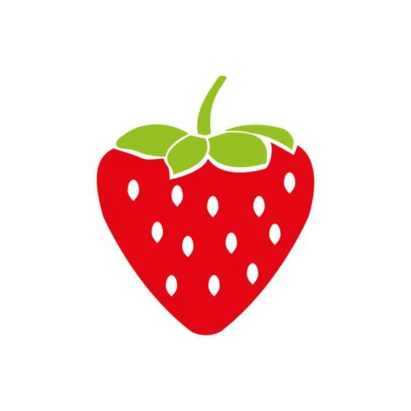 草莓图标 平面颜色设计 矢量插图 — 图库矢量图片