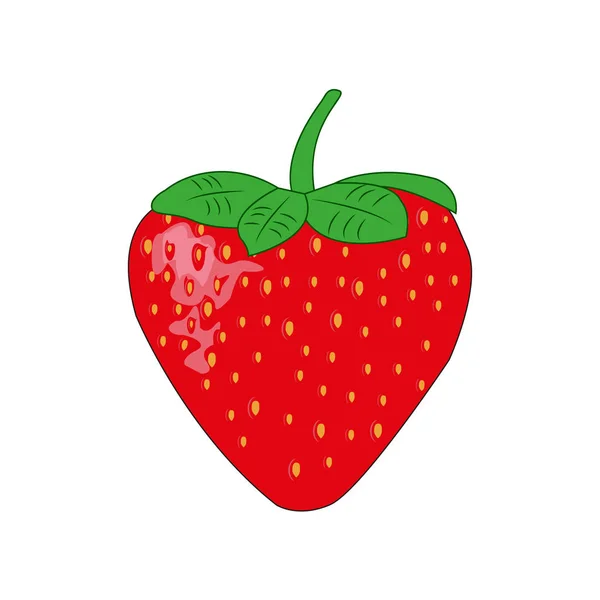 Ripe Red Strawberry Vector Icon Eps — Stock Vector