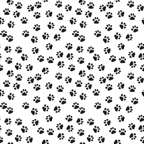Hond paw print vector naadloze patroon of achtergrond — Stockvector